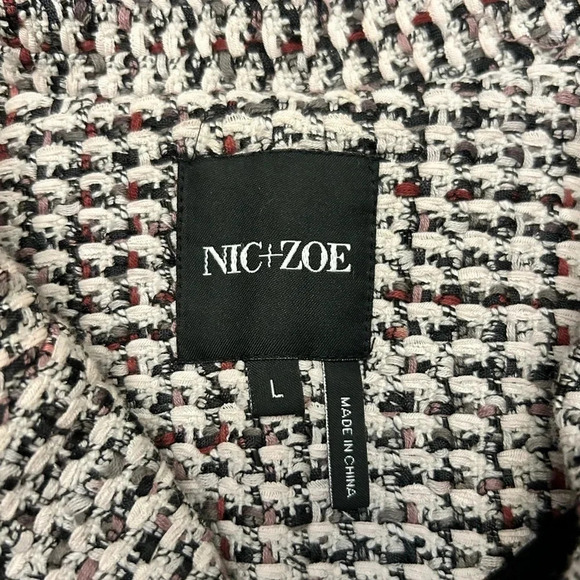 NIC+ZOE Up to Date Tweed Multicolor Collared Sweater Jacket Twee Neutral NWOT - Picture 7 of 9